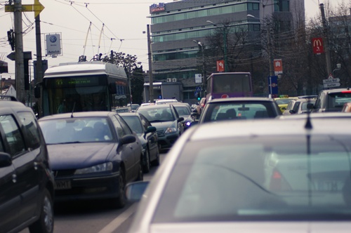 Imagini din traficul din Timișoara