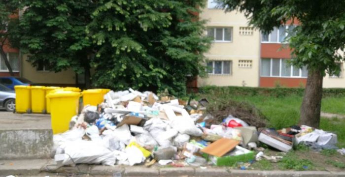 Gunoi abandonat pe străzi în Timișoara